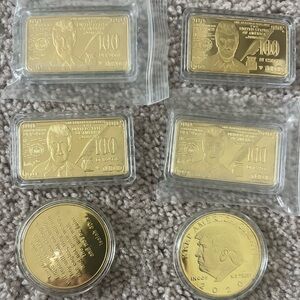 Gold Commemorative Coins and Bars Set